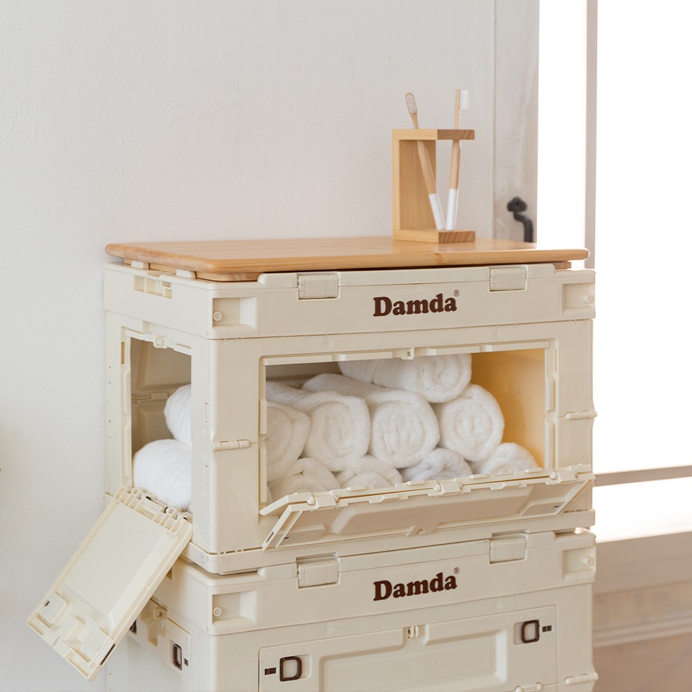 담다 오픈형폴딩박스 다용도수납함 펜트리 접이식리빙박스 플라스틱정리함 대형