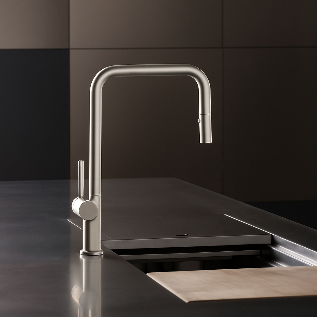 라우체 아르띠 C형 무광 니켈 주방 싱크수전 TM0028CN