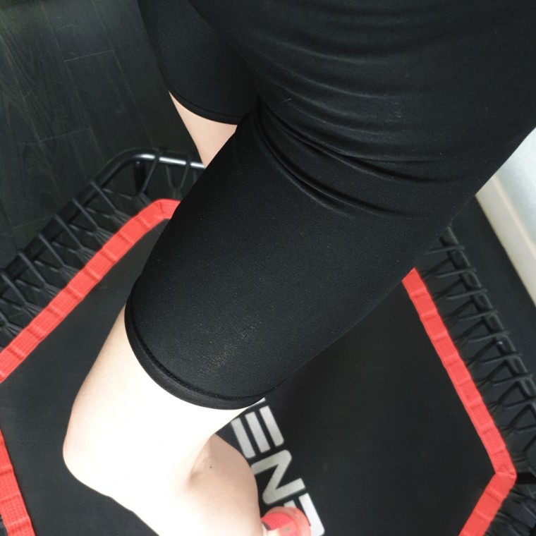 땀복 하이웨스트 5부 열 레깅스 웨이트 땀팬츠 - 메인 이미지