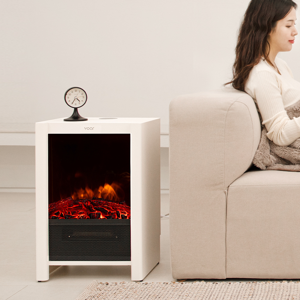 보아르 플라미오 불멍 전기 온풍기 벽난로 가정용 난방기 무드LED 스마트 즉각발열