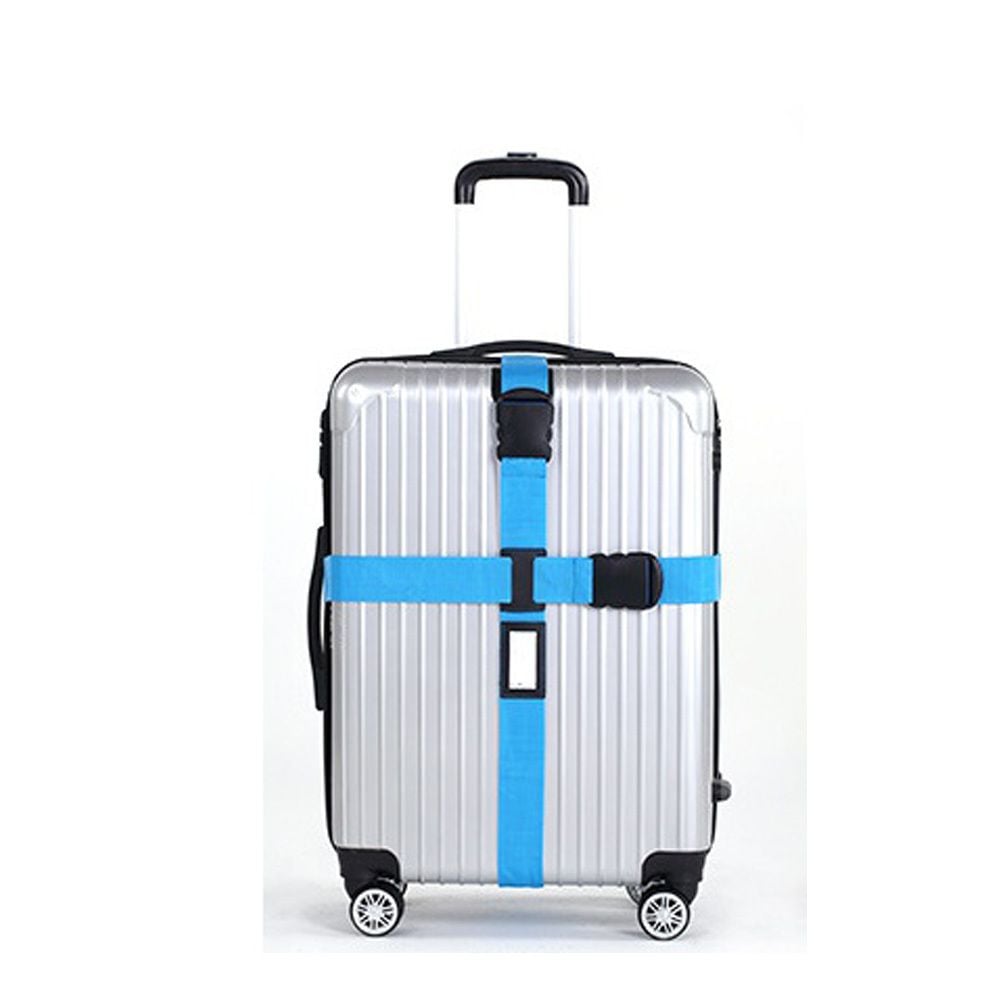 여행용 캐리어 보호밴드 블루 벨트 안전 분실 열쇠 잠 - 상품 이미지