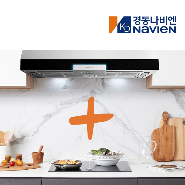 3D에어 침니 후드 + 마그네틱 다이얼 1등급 3구 인덕션 작동 연동형 세트 패키지 - 상품 이미지