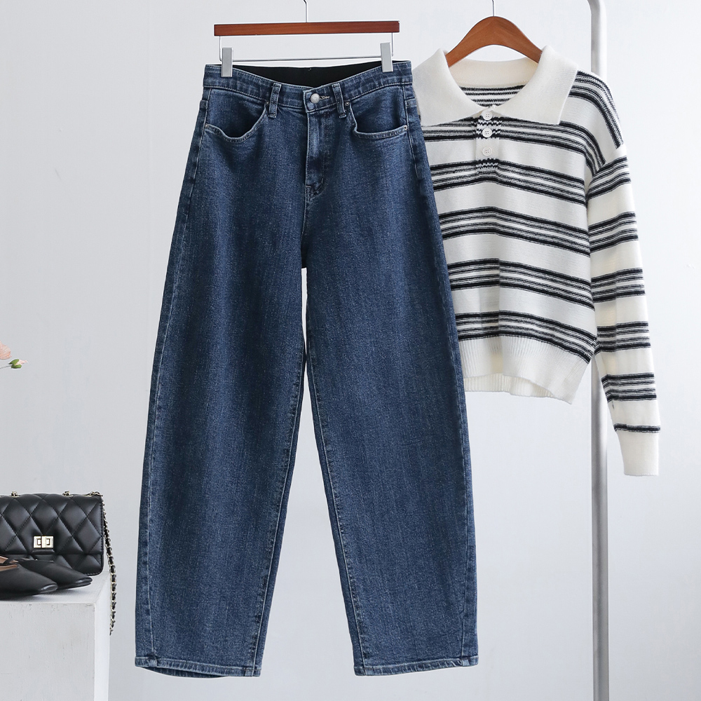 에디턴 히든밴딩 커브 세미 와이드 배기핏 데님 팬츠 - 상세 이미지 3