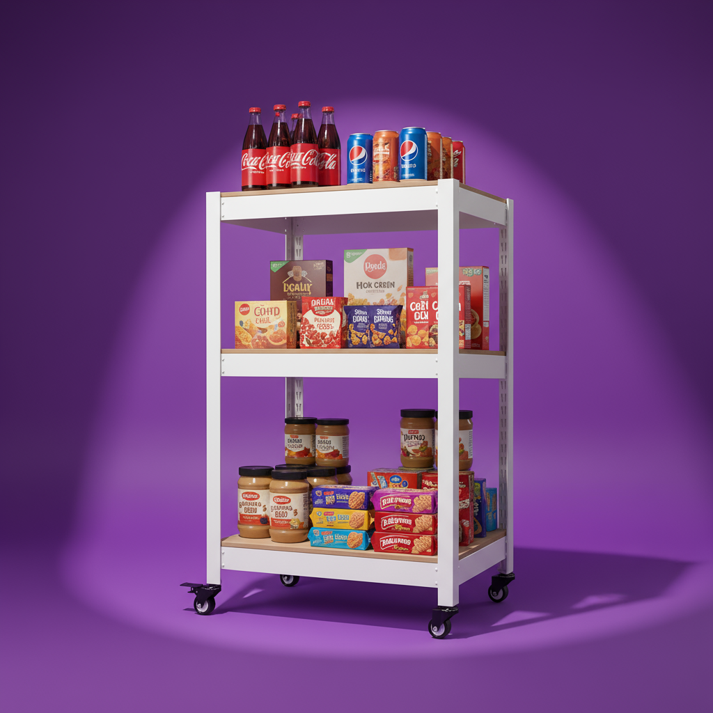 이동식 서빙 카트 수납장 식당 트롤리 베란다 홈던트하우스 300300900 3단