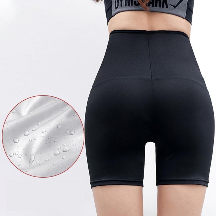 여자 땀복 레깅스 반바지 코팅 트레이닝 하의 운동복 - 메인 이미지