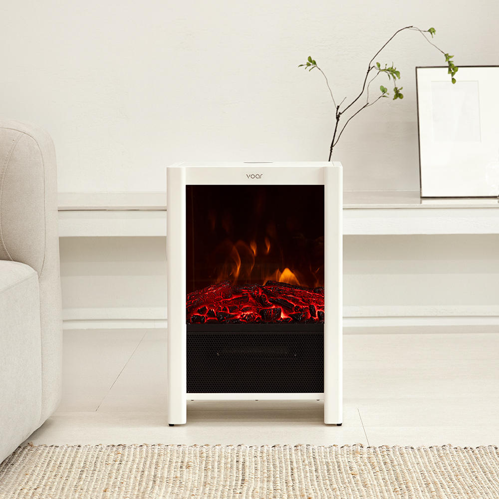 보아르 플라미오 불멍 전기 온풍기 벽난로 가정용 난방기 무드LED 스마트 즉각발열
