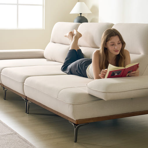 누아 듀얼 스윙 4인용 소파 (스툴 포함)