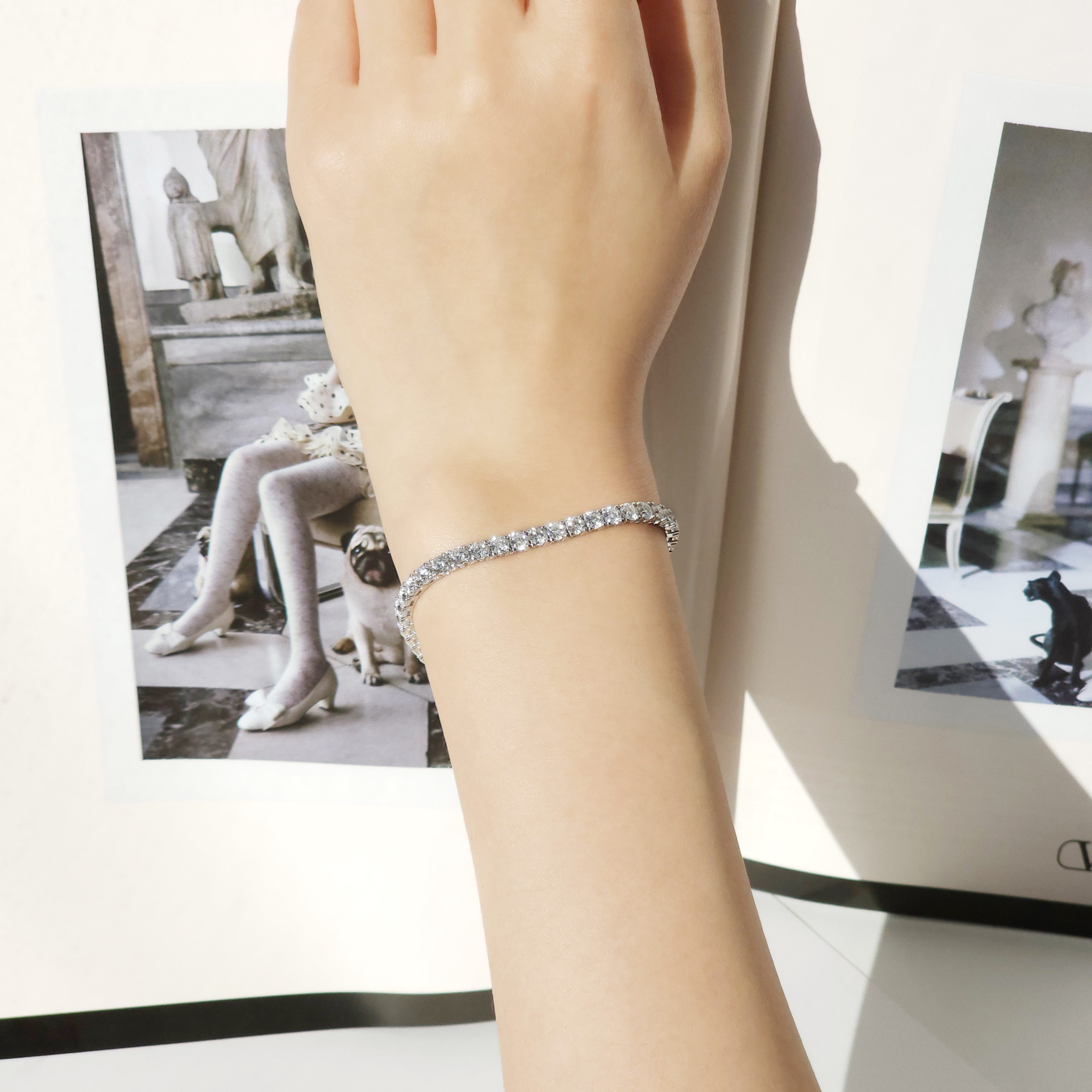 랩다이아 테니스팔찌 2부 고퀄리티 랩다이아몬드 14k 18k - 상세 이미지 4