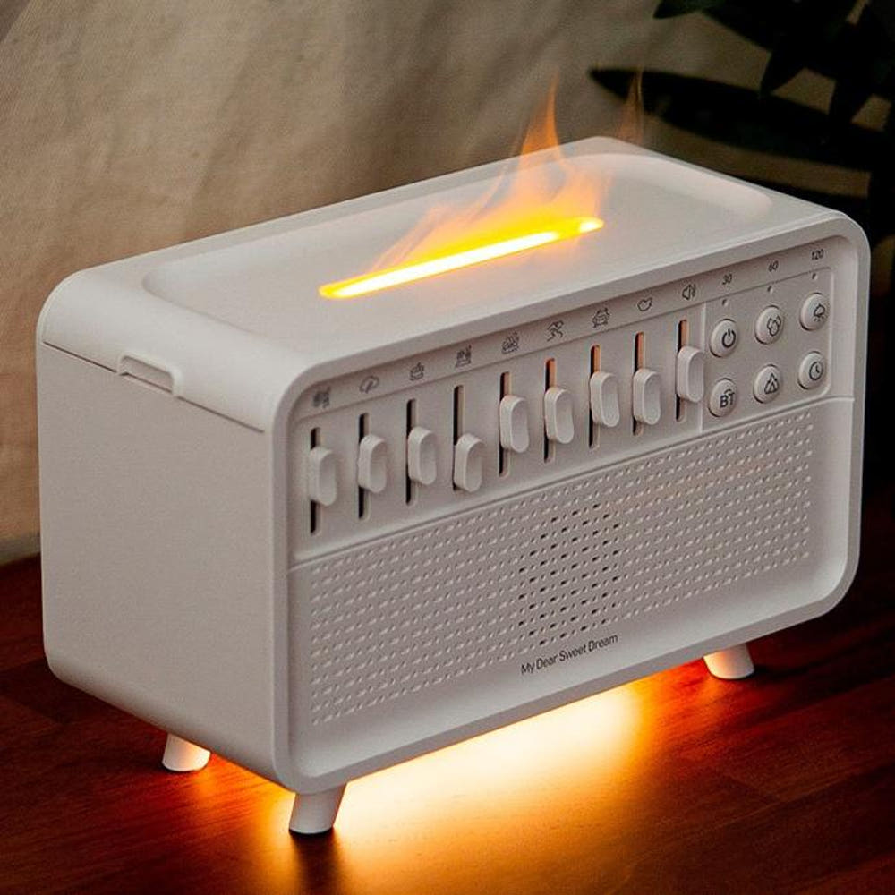 미니가습기 백색소음기 무드등 불멍 블루투스 스피커 초음파가습기 : 신일N위시웨이