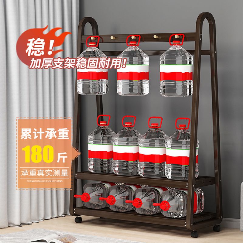 원목 행거 선반 옷가게 헹거 월넛 스탠드 이동식 인테리어 틈새 호두 50CM 레귤러 더블 레이어 - 상세 이미지 4