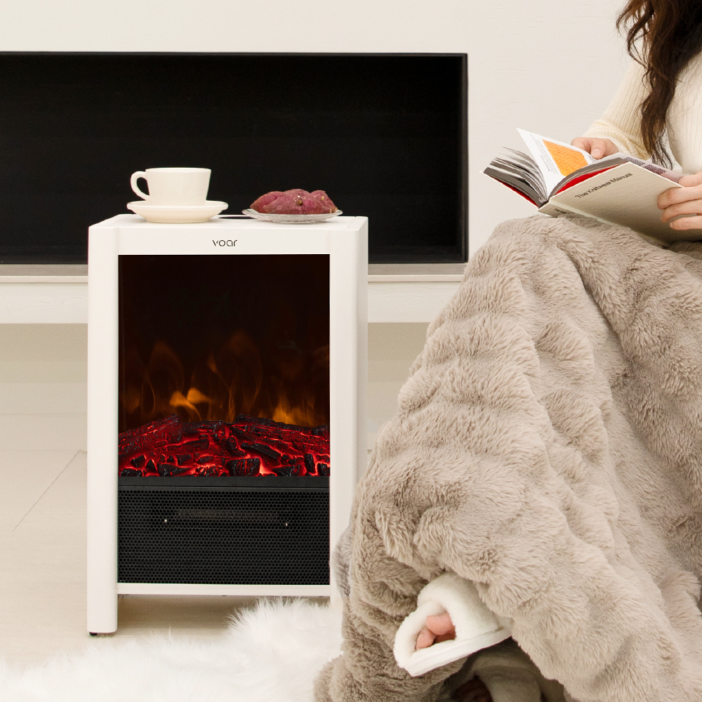보아르 플라미오 불멍 전기 온풍기 벽난로 가정용 난방기 무드LED 스마트 즉각발열