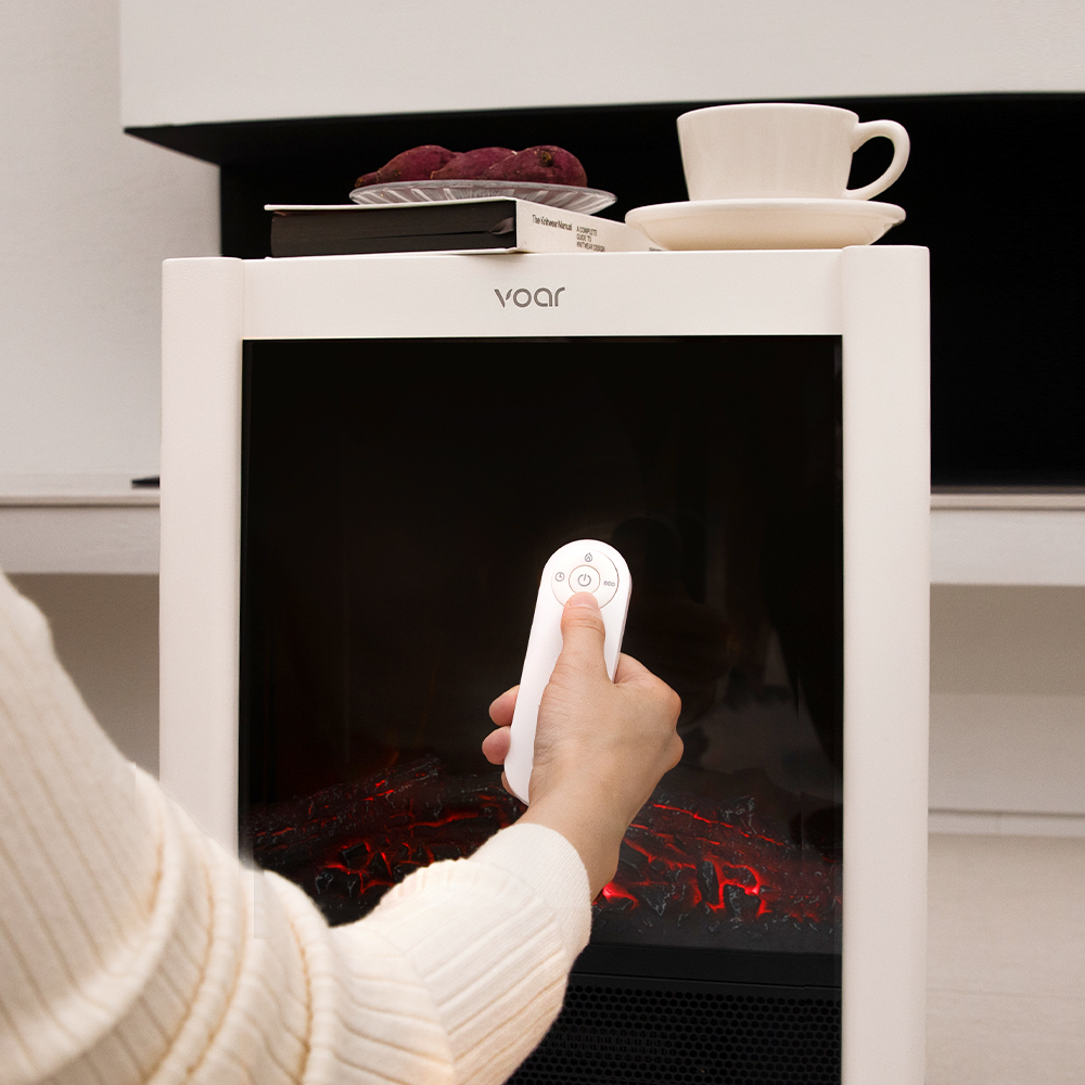 보아르 플라미오 불멍 전기 온풍기 벽난로 가정용 난방기 무드LED 스마트 즉각발열