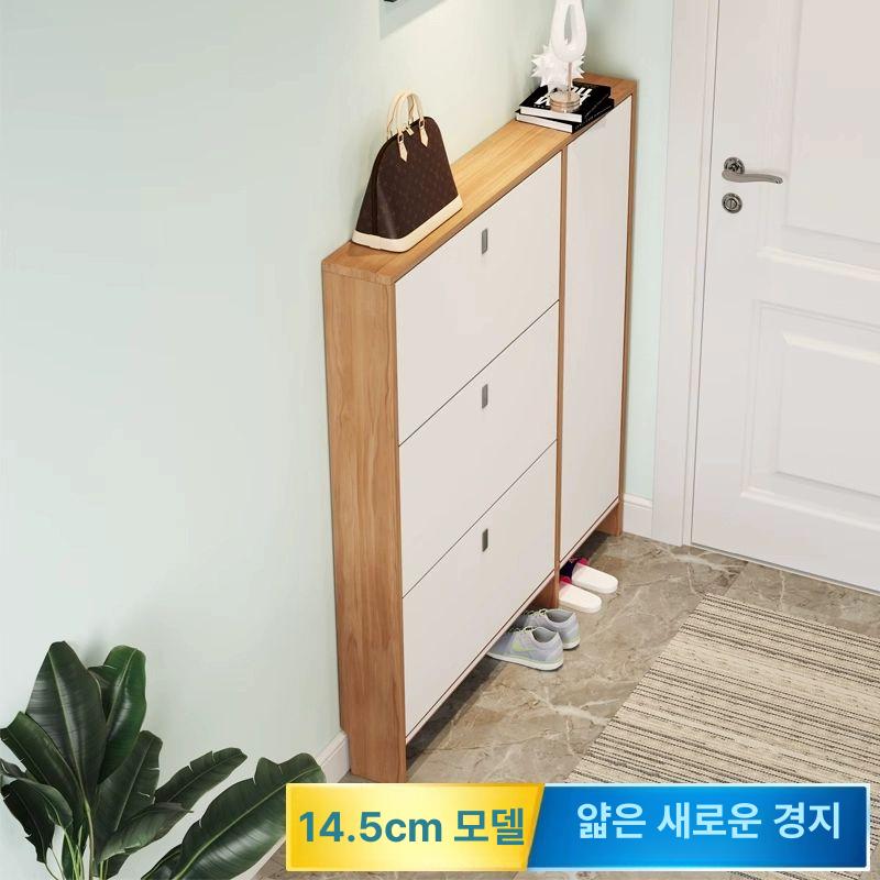 슬림 신발장 현관 집 미니 좁은 원목 플랩형 틈새 - 상세 이미지 4