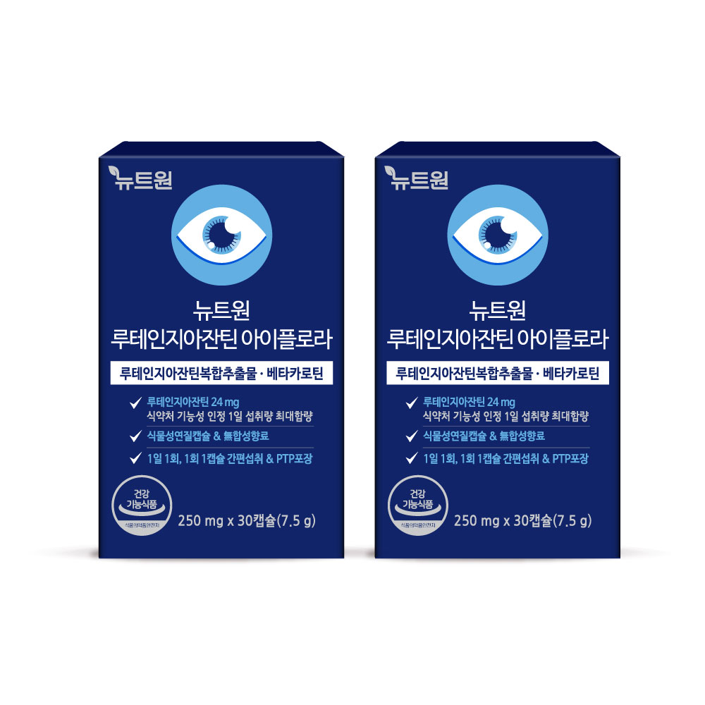 뉴트원 루테인지아잔틴 아이플로라 베타카로틴 눈건강 눈영양제 30캡슐, 2개 - 메인 이미지