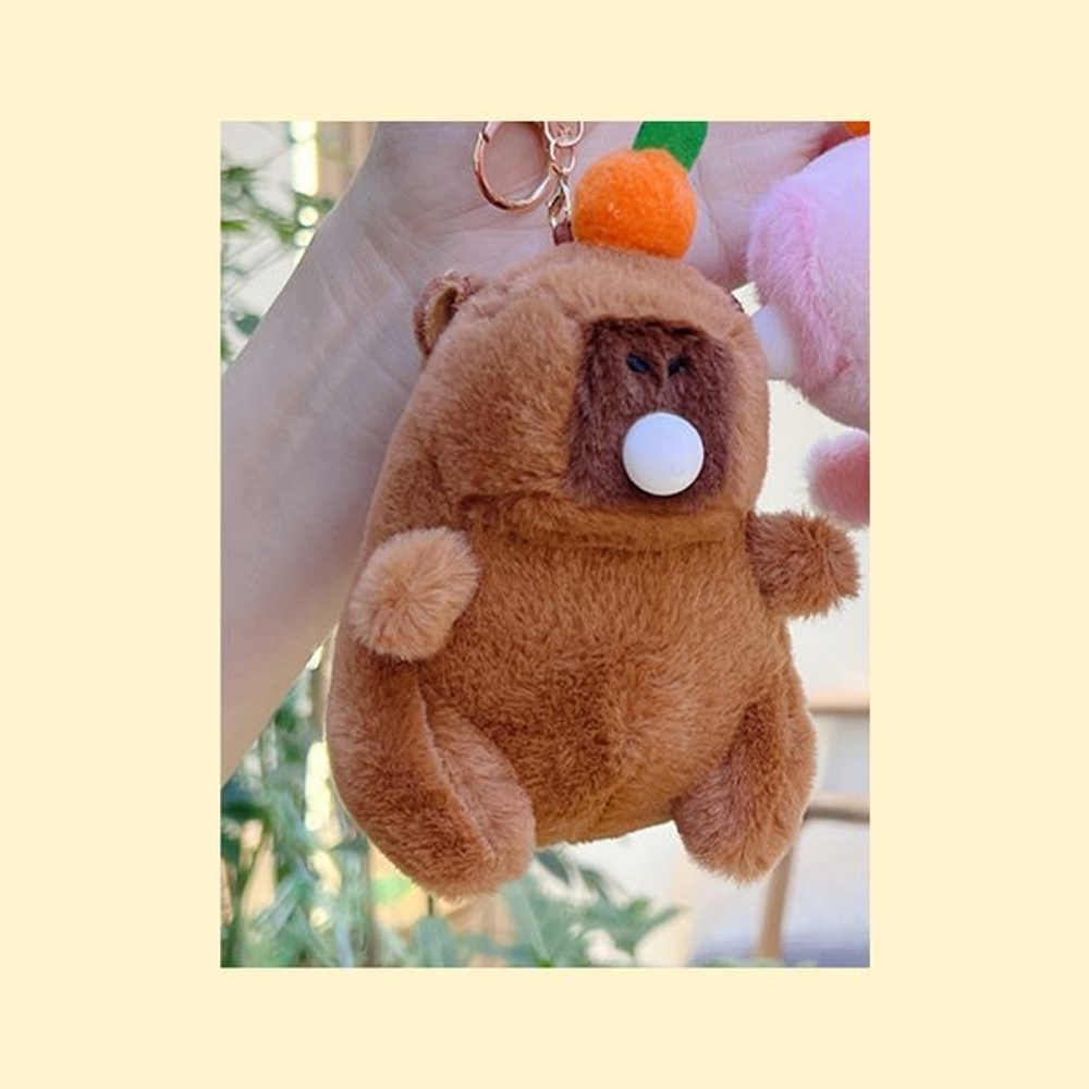 귀여운 카피바라 인형 키링 열쇠고리 굿즈 가방 - 상세 이미지 2