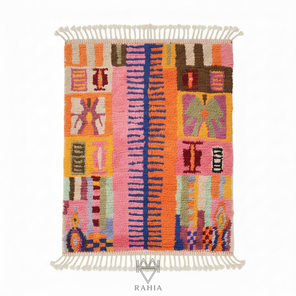 라히아 모로칸러그 모로코 양털러그 수제작 거실 카페트 기본, 120x180cm