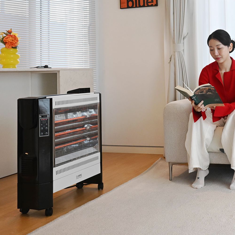 쿠오레 카본히터 전기난로 전기히터 원적외선 온풍팬 3D입체난방 3단온도조절 CH-33F