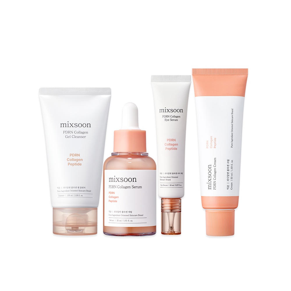 믹순 PDRN 4종 세트(젤 클렌저 100ml + 크림 50ml + 아이 세럼 20ml + 세럼 30ml) - 메인 이미지
