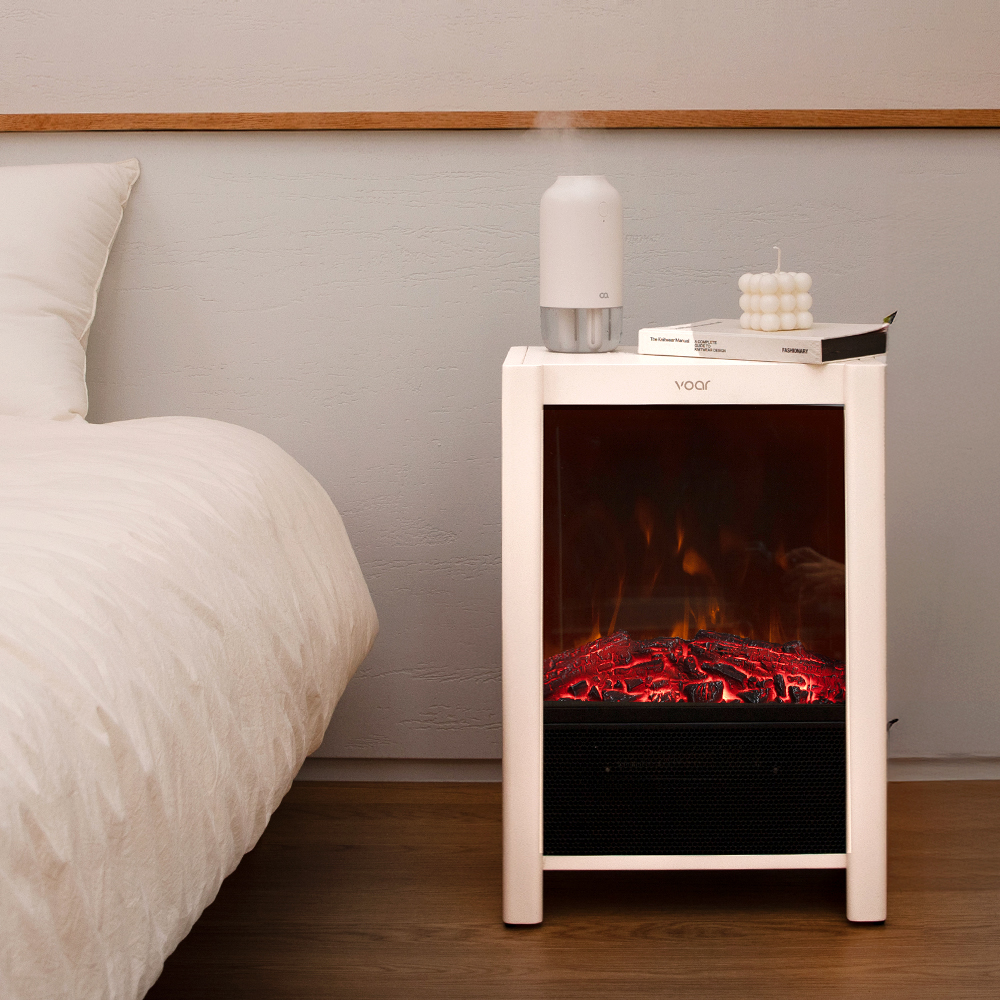 보아르 플라미오 불멍 전기 온풍기 벽난로 가정용 난방기 무드LED 스마트 즉각발열