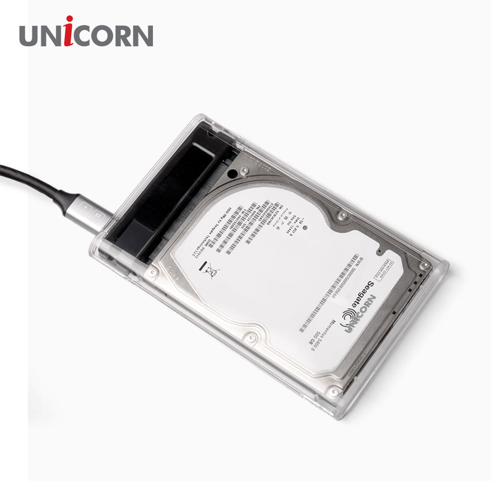 스마트컬러LCD 2.5인치 HDD SSD 투명외장하드케이스 USB3.2Gen1 A+C타입젠더 슬라이딩결합 HSD-L40 상세 이미지 3