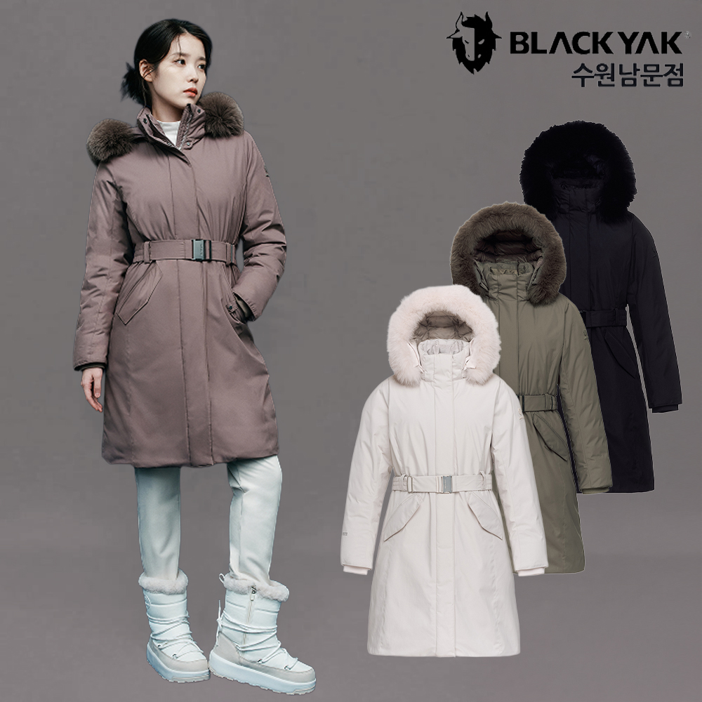블랙야크 아이유패딩 여성 구스 다운 롱패딩 히마 다운 벨트 포함 - 메인 이미지