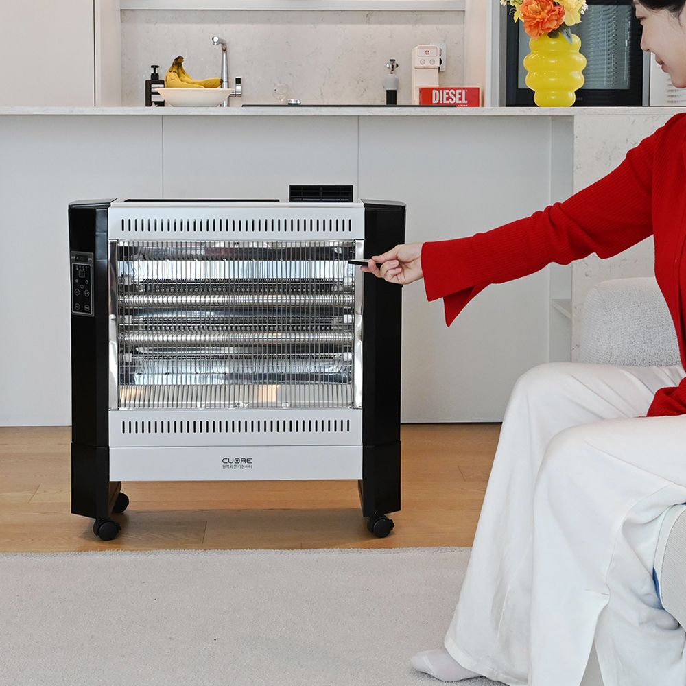 쿠오레 카본히터 전기난로 전기히터 원적외선 온풍팬 3D입체난방 3단온도조절 CH-33F