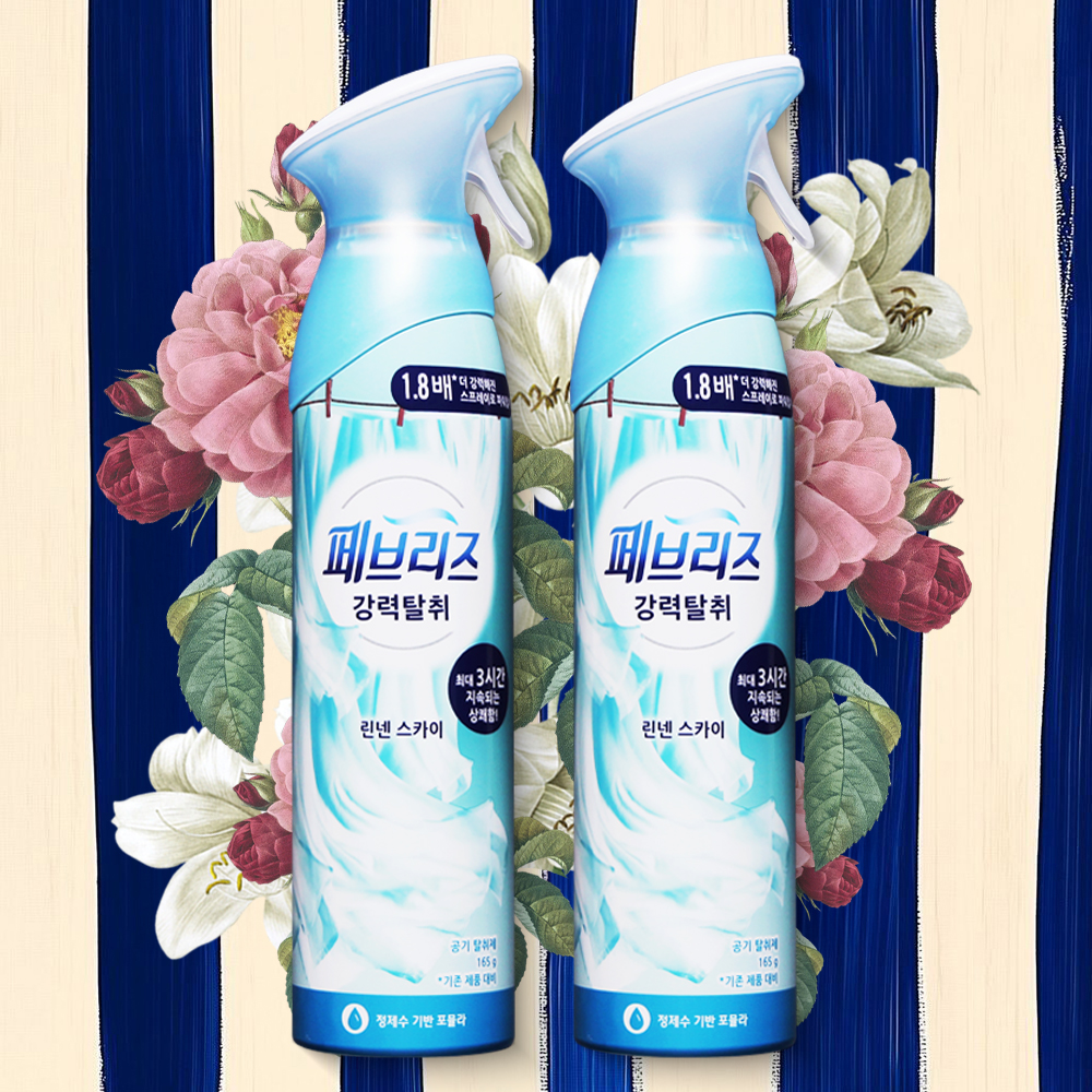 페브리즈 에어 린넨스카이 맑은하늘 공기탈취제 165g 2개 냄새제거 룸스프레이 - 메인 이미지