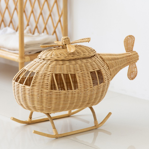 다다다 라탄수납함 원목소품 헬리콥터 장난감 인형 정리 수납 포토존 아이방