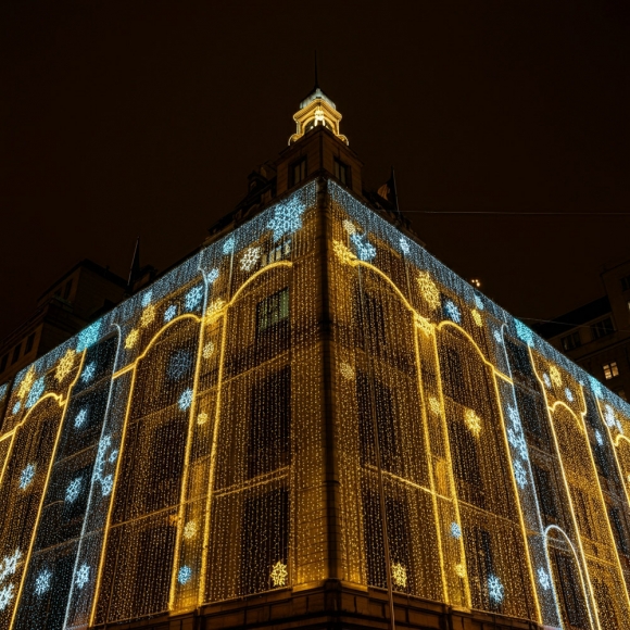 야외줄조명 크리스마스 전등 트리조명 300구 30M 녹색선 웜색 - 상세 이미지 3