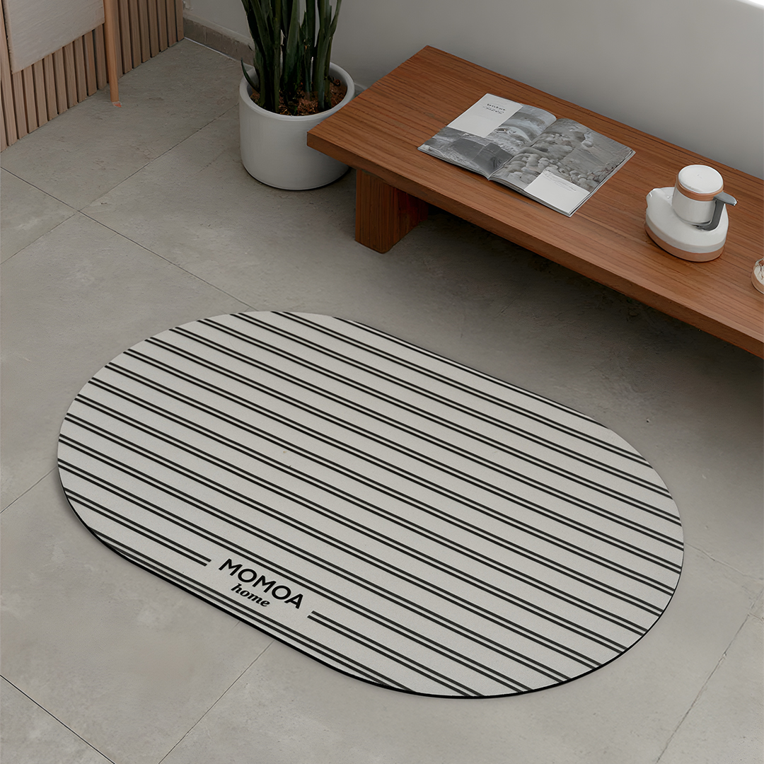 주방 규조토 발매트 빨아쓰는 욕실 현관 베란다 발매트 무드라인블랙, 40x60cm - 상품 이미지
