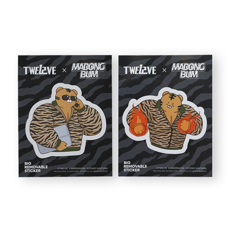 트웰브 x 마동곰 마동범 빅 리무버블 스티커 노트북 캐리어 아이패드 꾸미기 - 상품 이미지