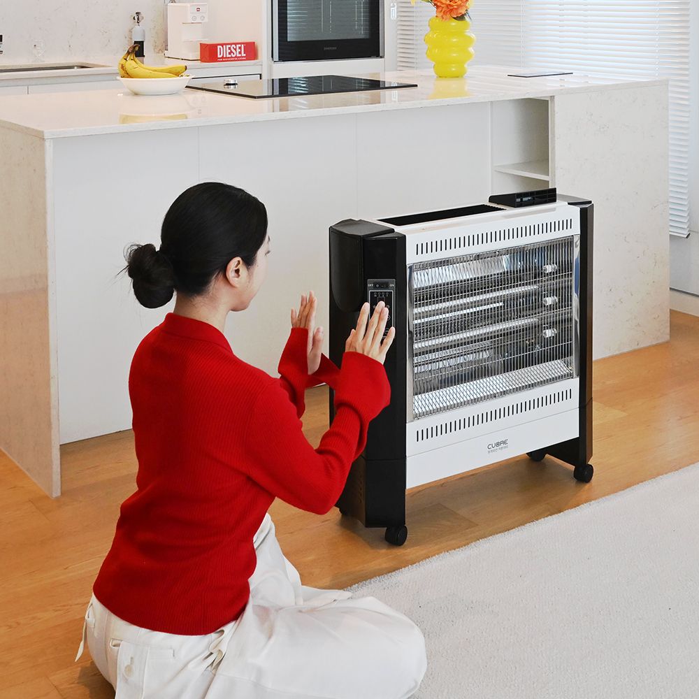 쿠오레 카본히터 전기난로 전기히터 원적외선 온풍팬 3D입체난방 3단온도조절 CH-33F