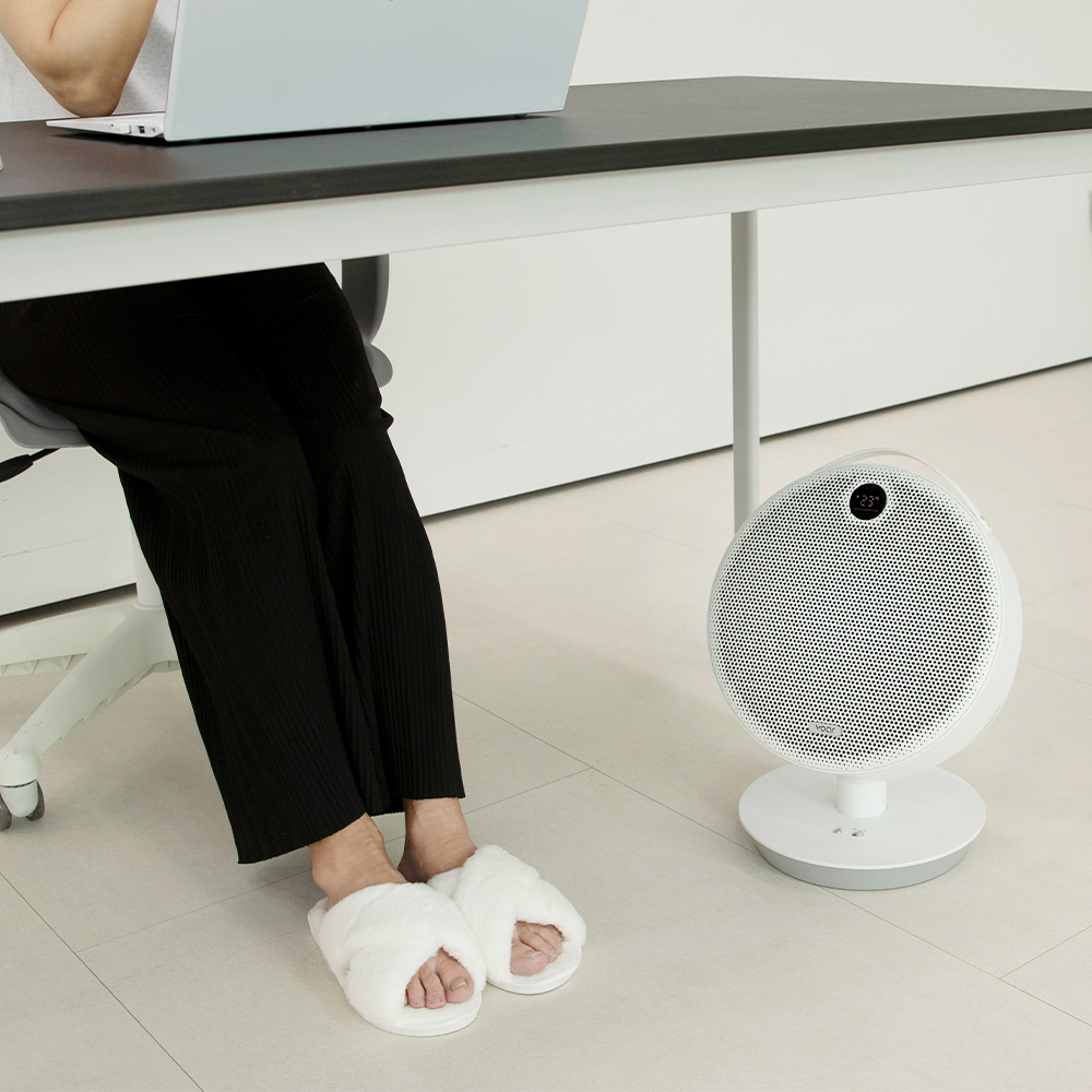 보아르 모노라운드 AI 자동온도조절 회전 미니 전기 온풍기 세라믹PTC 탁상용 소형 원룸