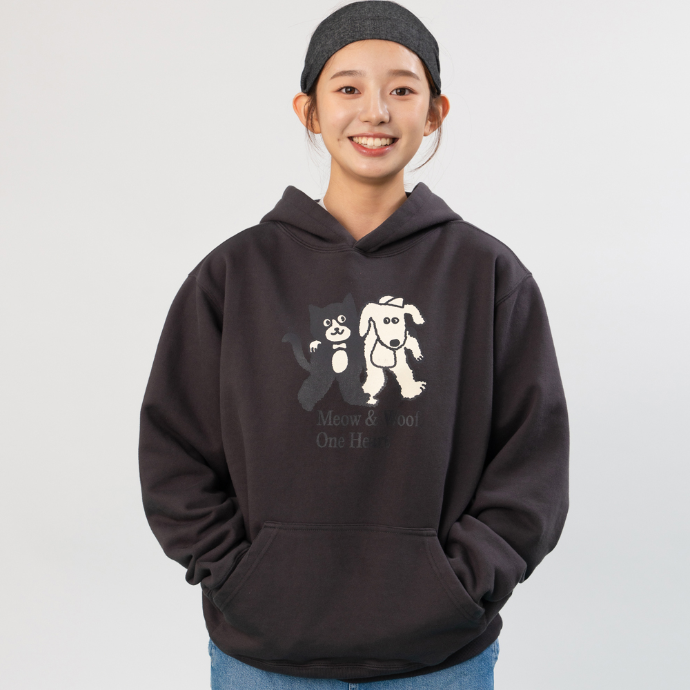 [빅웨이브] 미야오 & 우프 후드티 (젯 블랙) 이미지 4