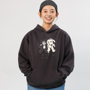 [빅웨이브] 미야오 & 우프 후드티 (젯 블랙) 착용 후기 | 사이즈/핏 총정리 - 상품 이미지 4