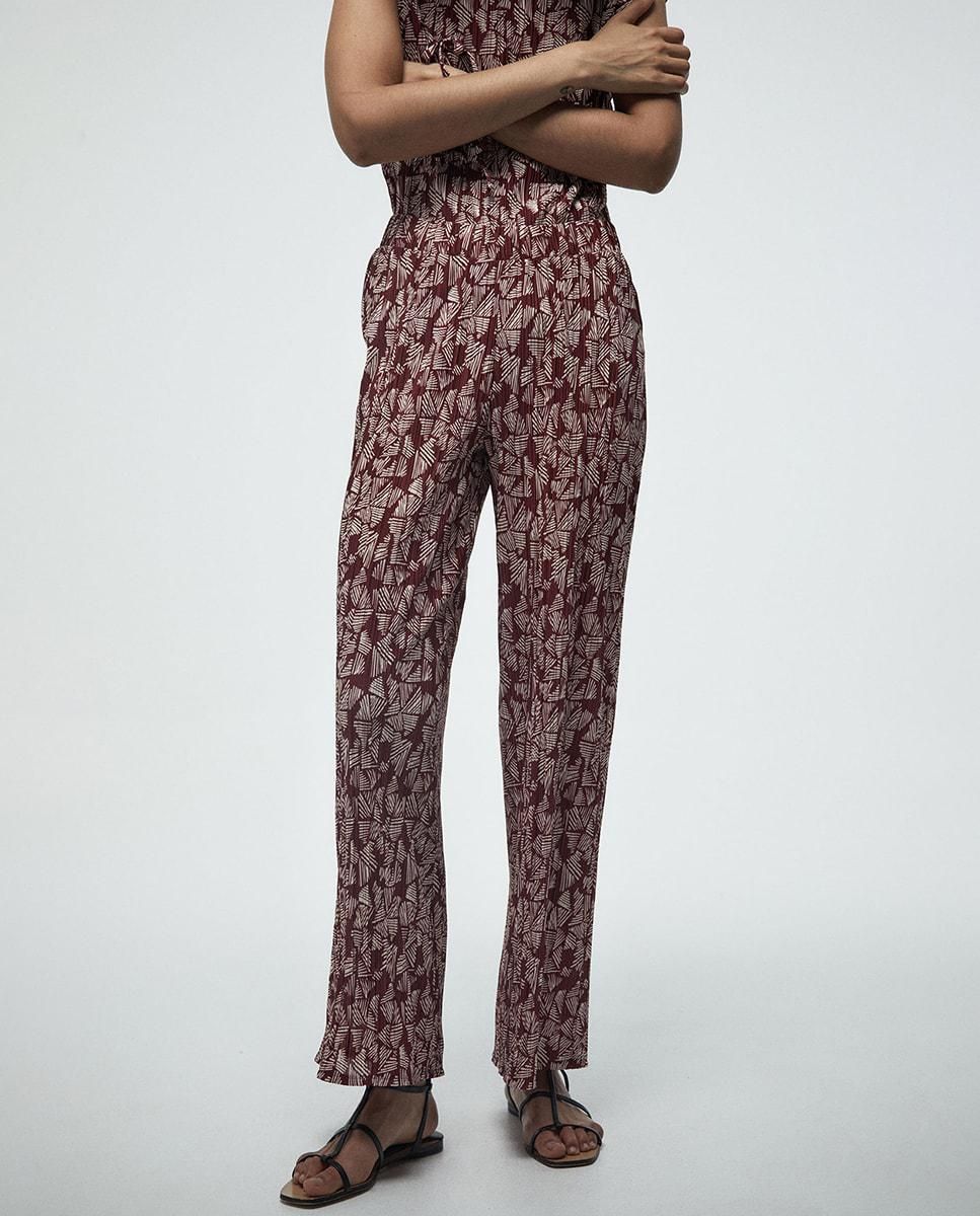 스페라 플리츠 와이드 패턴 팬츠 58362001271 BURDEOS - 상품 이미지