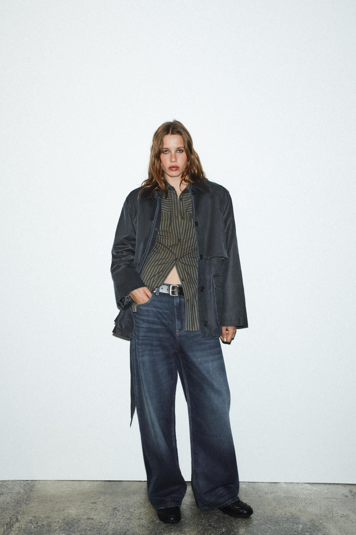 자라 테크니컬 왁스드 코듀로이 카라 파카 5320/721 NAVY BLUE - 상세 이미지 2