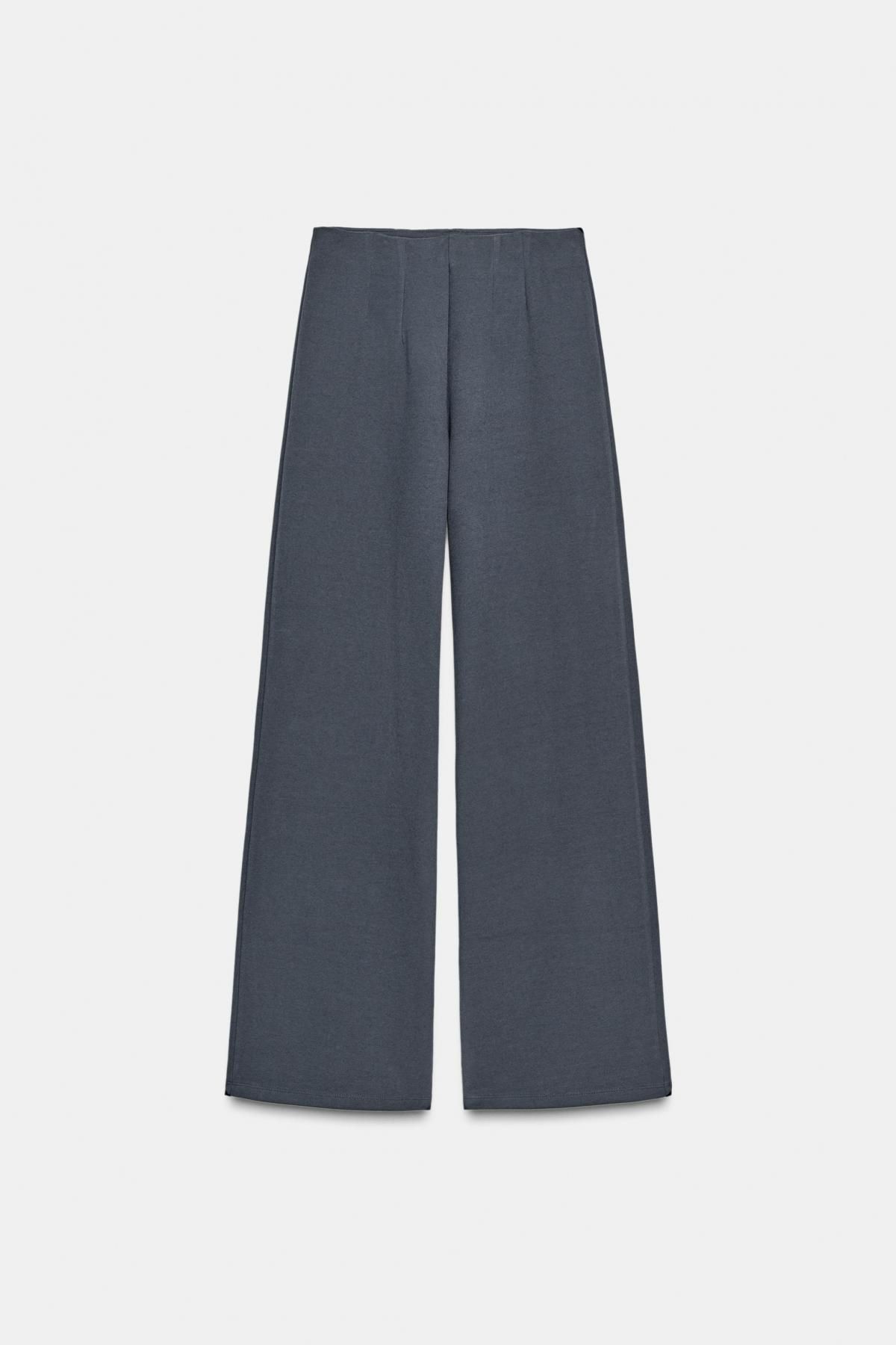 자라 하이라이즈 인터록 와이드 니트 팬츠 3641/873 DARK GREY - 상세 이미지 5