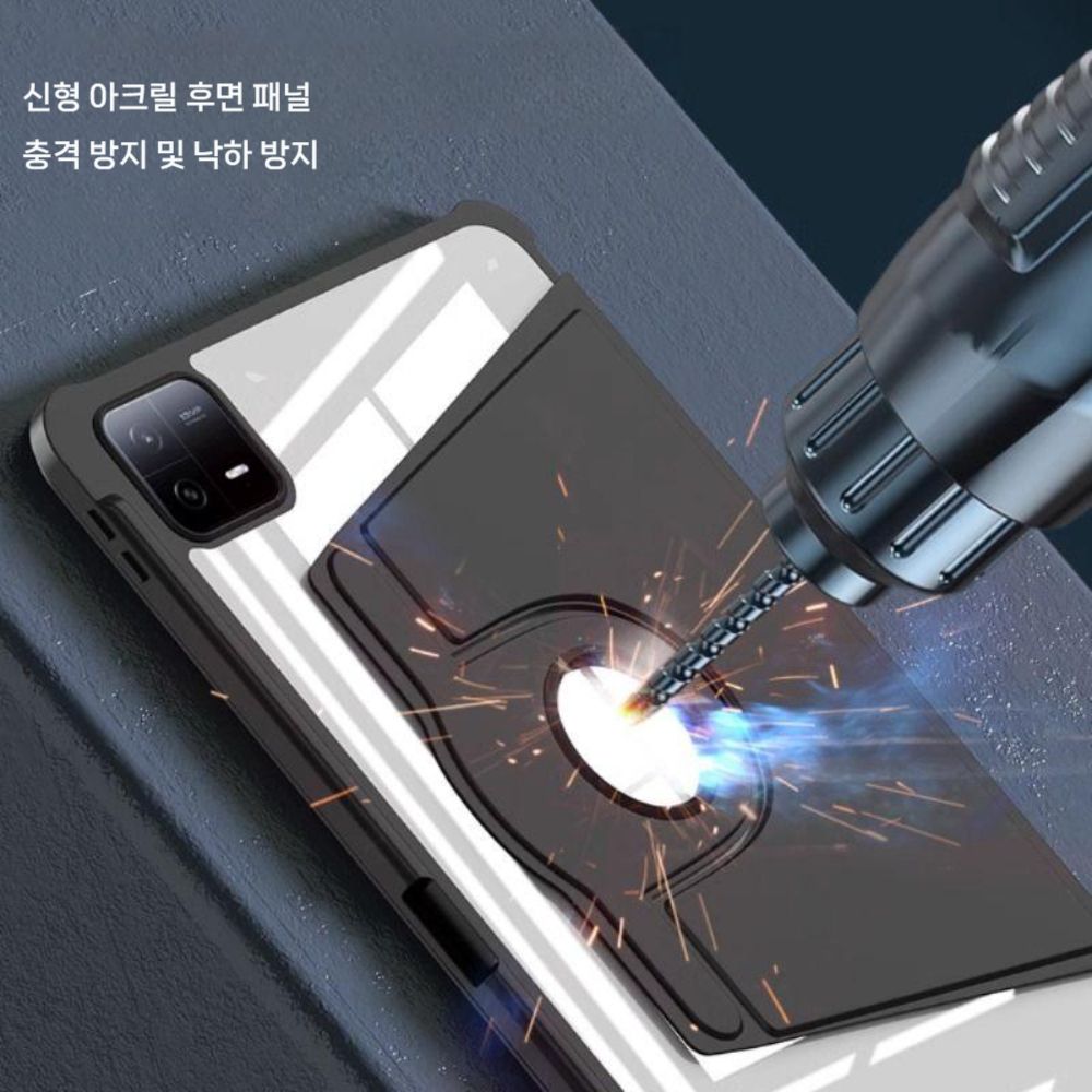 갤럭시탭 s11 울트라 케이스 회전 거치대 S펜 슬롯 투명 아크릴 커버 - 상세 이미지 5
