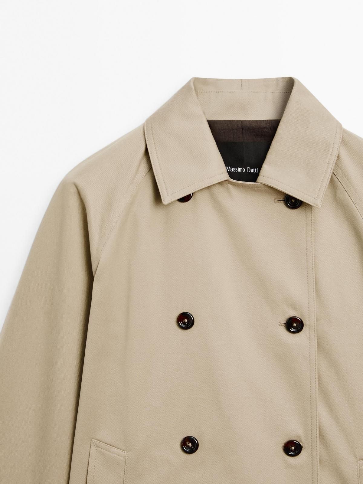 마시모두띠 코튼 베이직 더블버튼 숏 트렌치코트 6788/101 BEIGE - 상세 이미지 5
