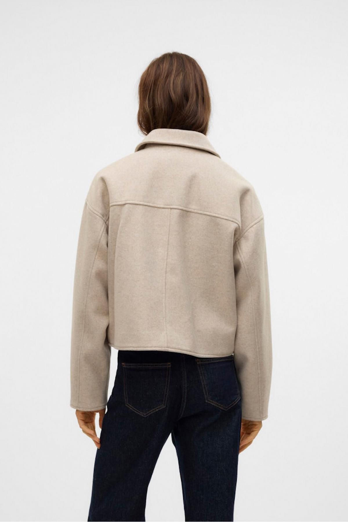 베로모다 미니멀 울블렌드 테일러드 재킷 6432602 BEIGE - 상세 이미지 5