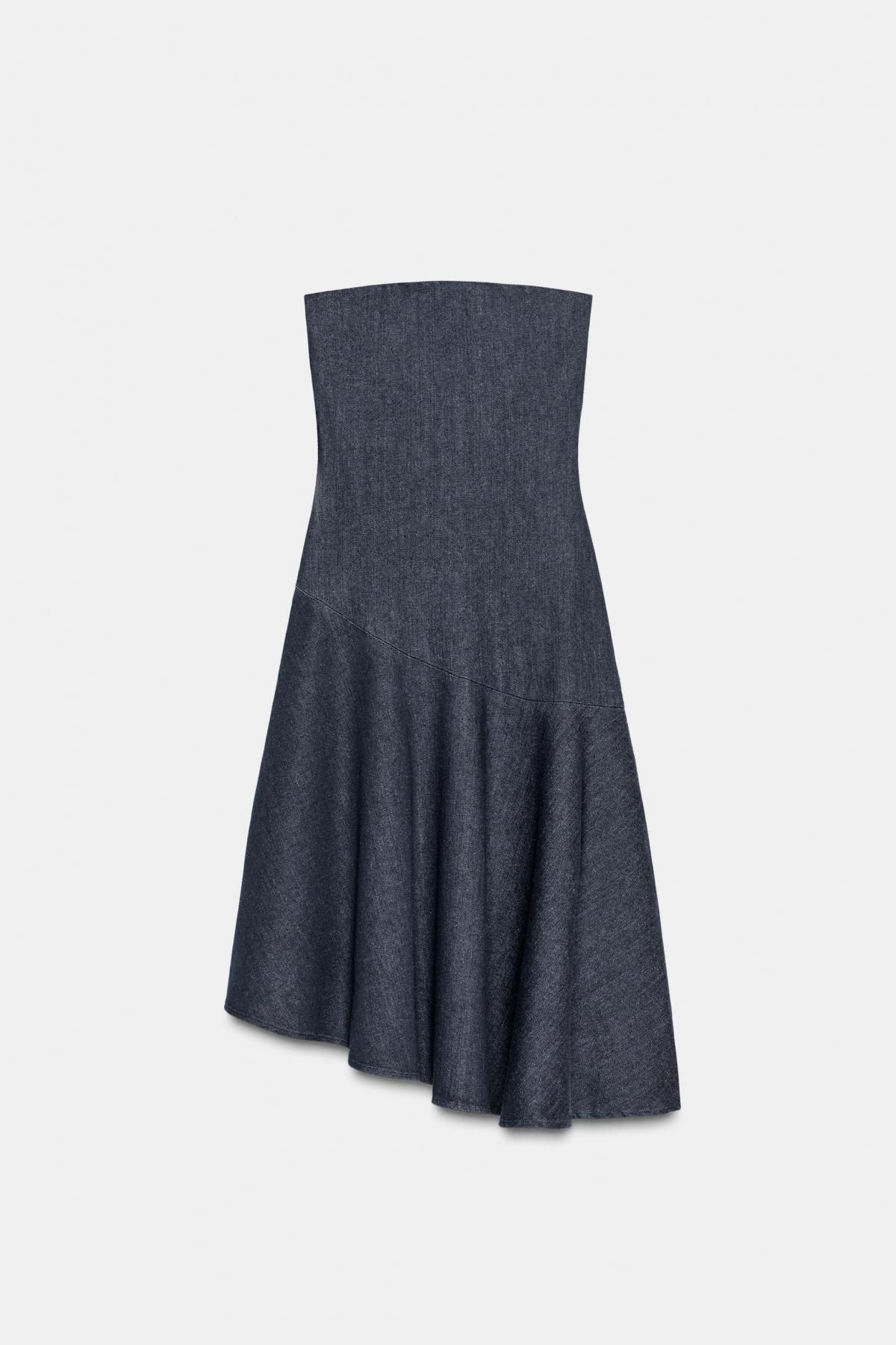 자라 트렌디 비대칭 데님 미디 원피스 6929/381 DARK INDIGO - 메인 이미지