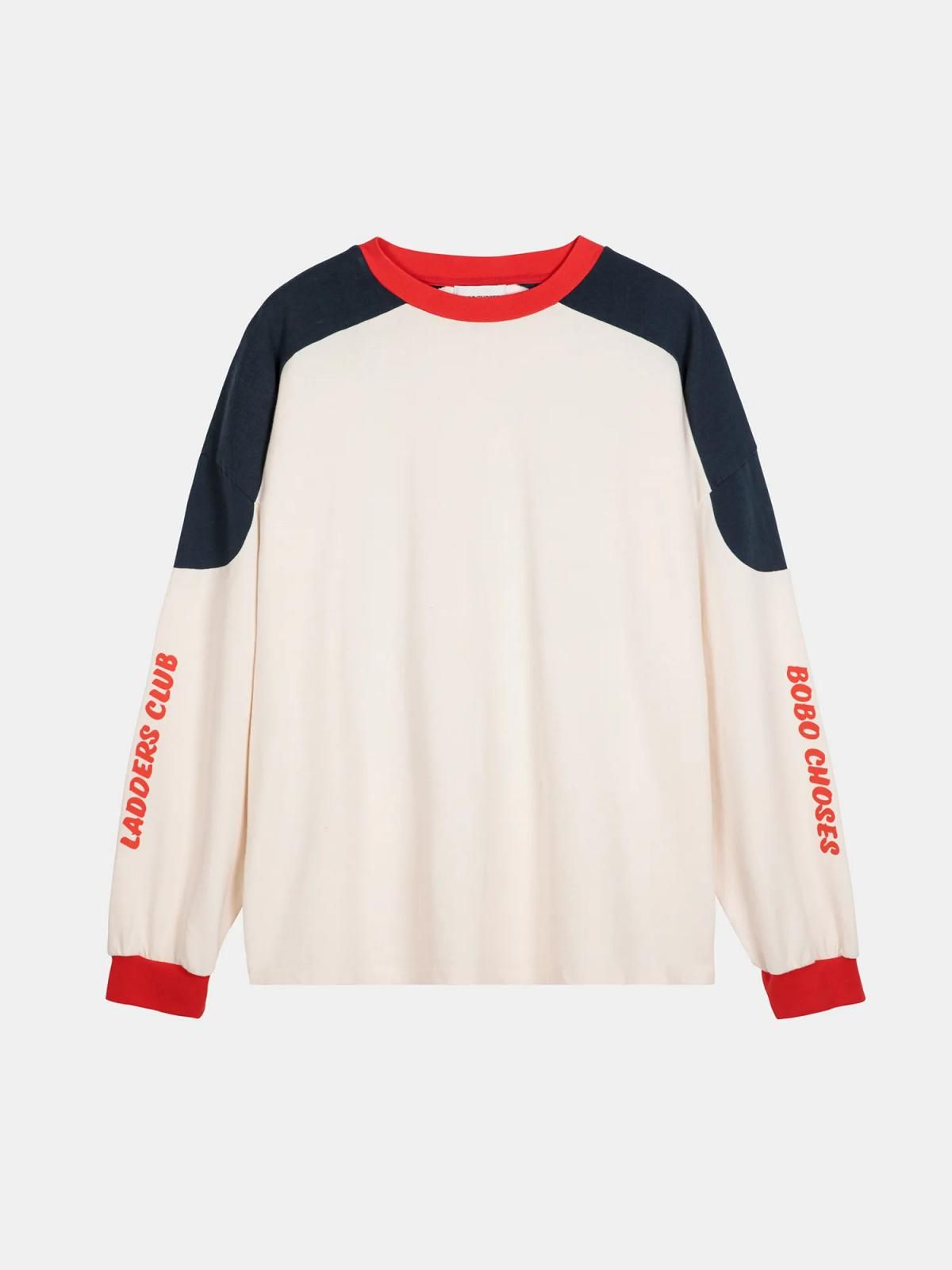 보보쇼즈 오가닉 코튼 루즈핏 컬러블록 긴팔 티셔츠 B225BD002 ONE COLOR - 상품 이미지