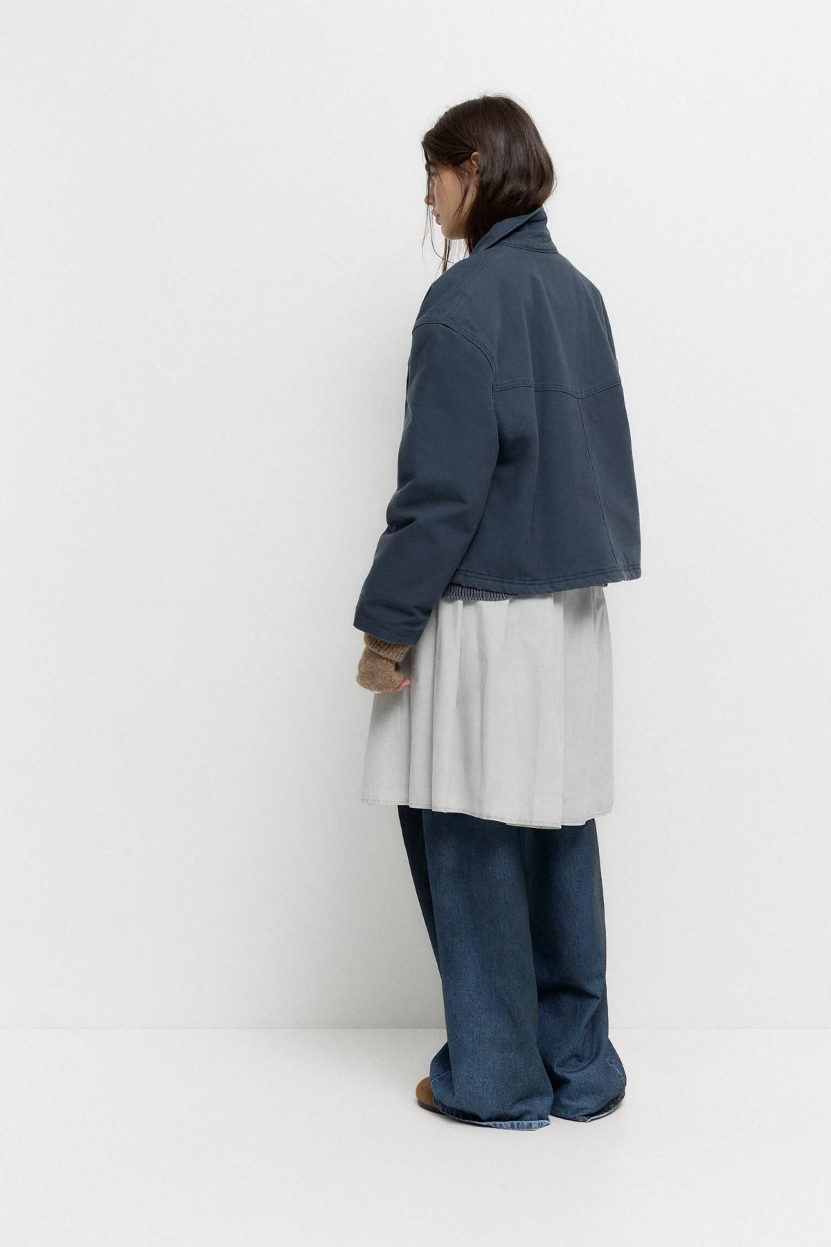 풀앤베어 베이직 네이비 코튼 집업 켄트카라 재킷 7700/431 NAVY - 상세 이미지 4