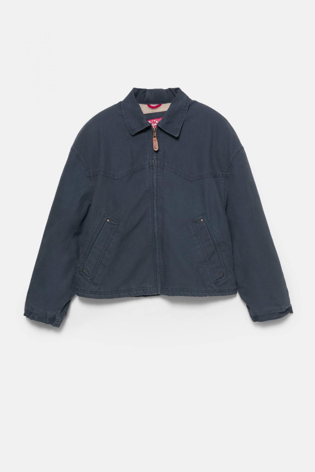 풀앤베어 베이직 네이비 코튼 집업 켄트카라 재킷 7700/431 NAVY - 상품 이미지