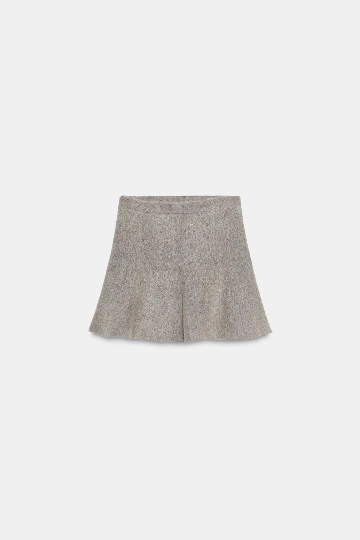 자라 플레어 니트 밴딩 미니 스커트 9598/169 ANTHRACITE GREY - 상품 이미지