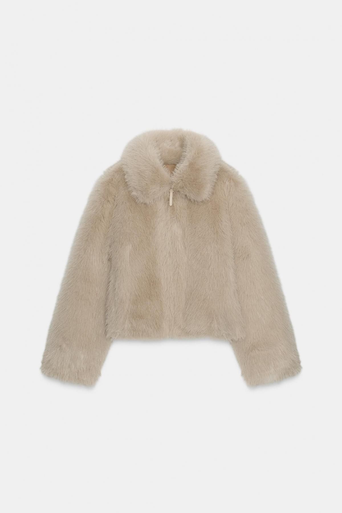 자라 에코 퍼 더블페이스 무스탕 자켓 4745/221 TAUPE GREY - 메인 이미지