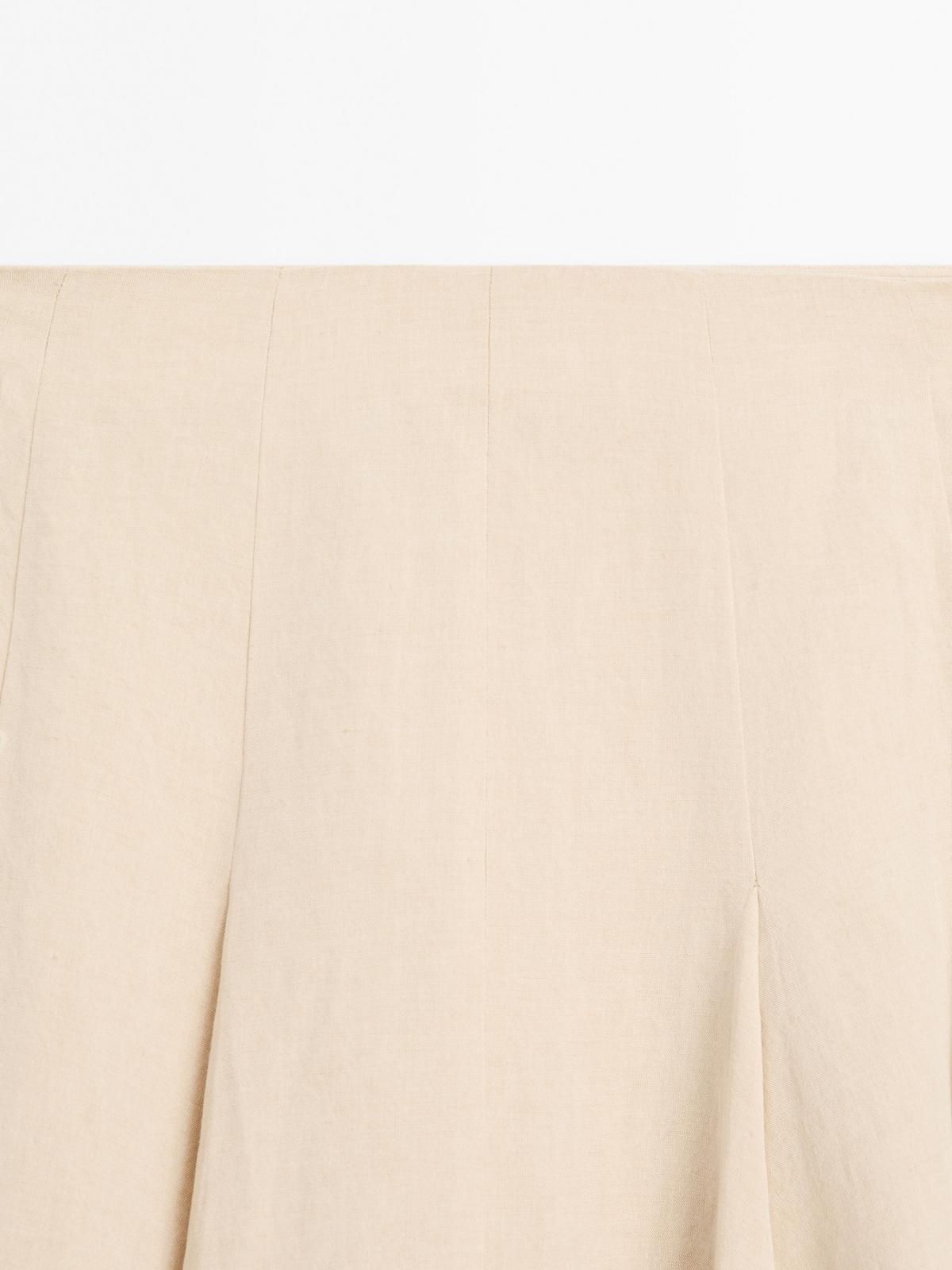 마시모두띠 린넨블렌드 플레어 미디 스커트 5218/530 BEIGE - 상세 이미지 4