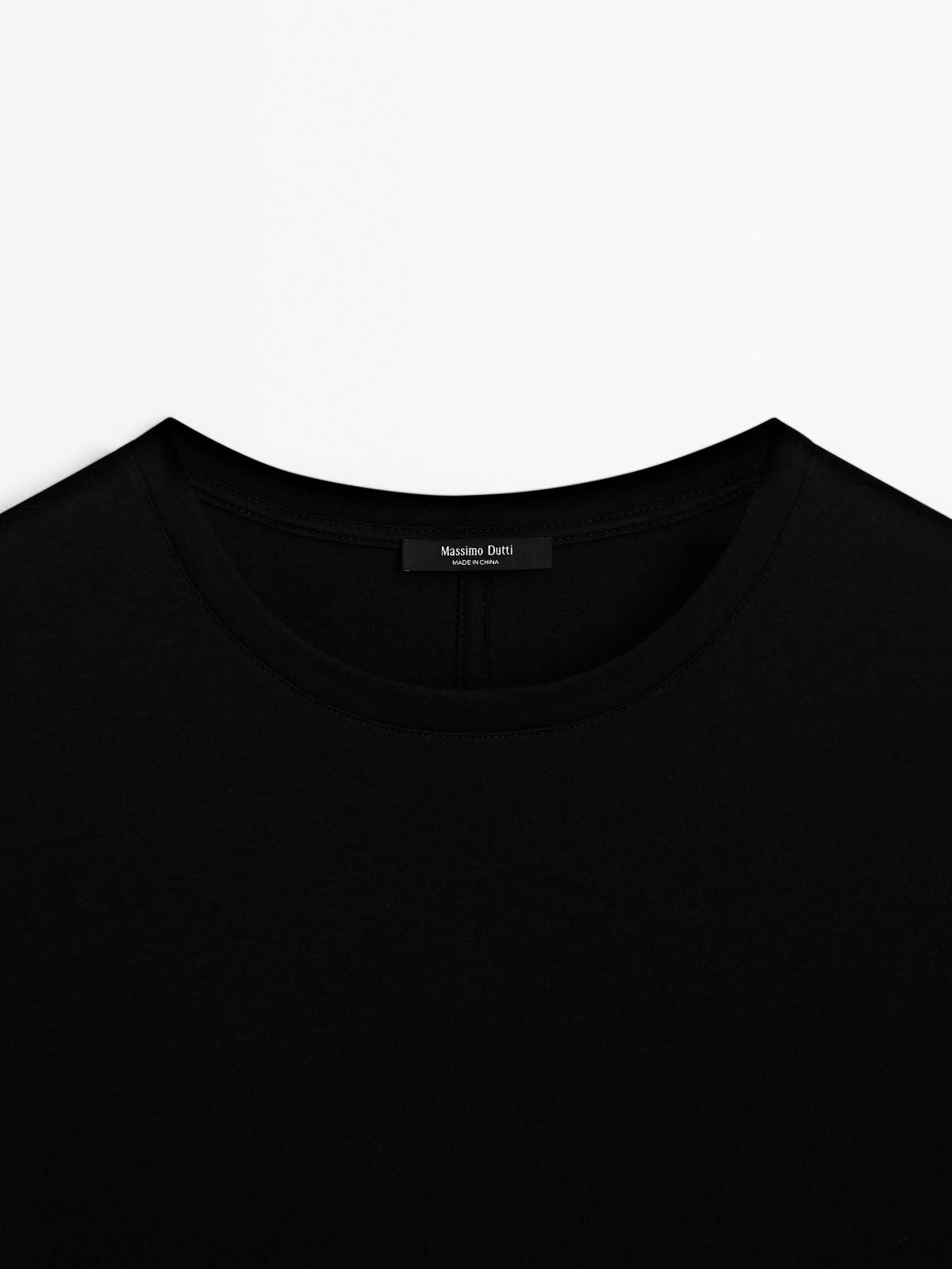 마시모두띠 미니멀 100 코튼 긴팔 티셔츠 6833/935 BLACK - 상세 이미지 4