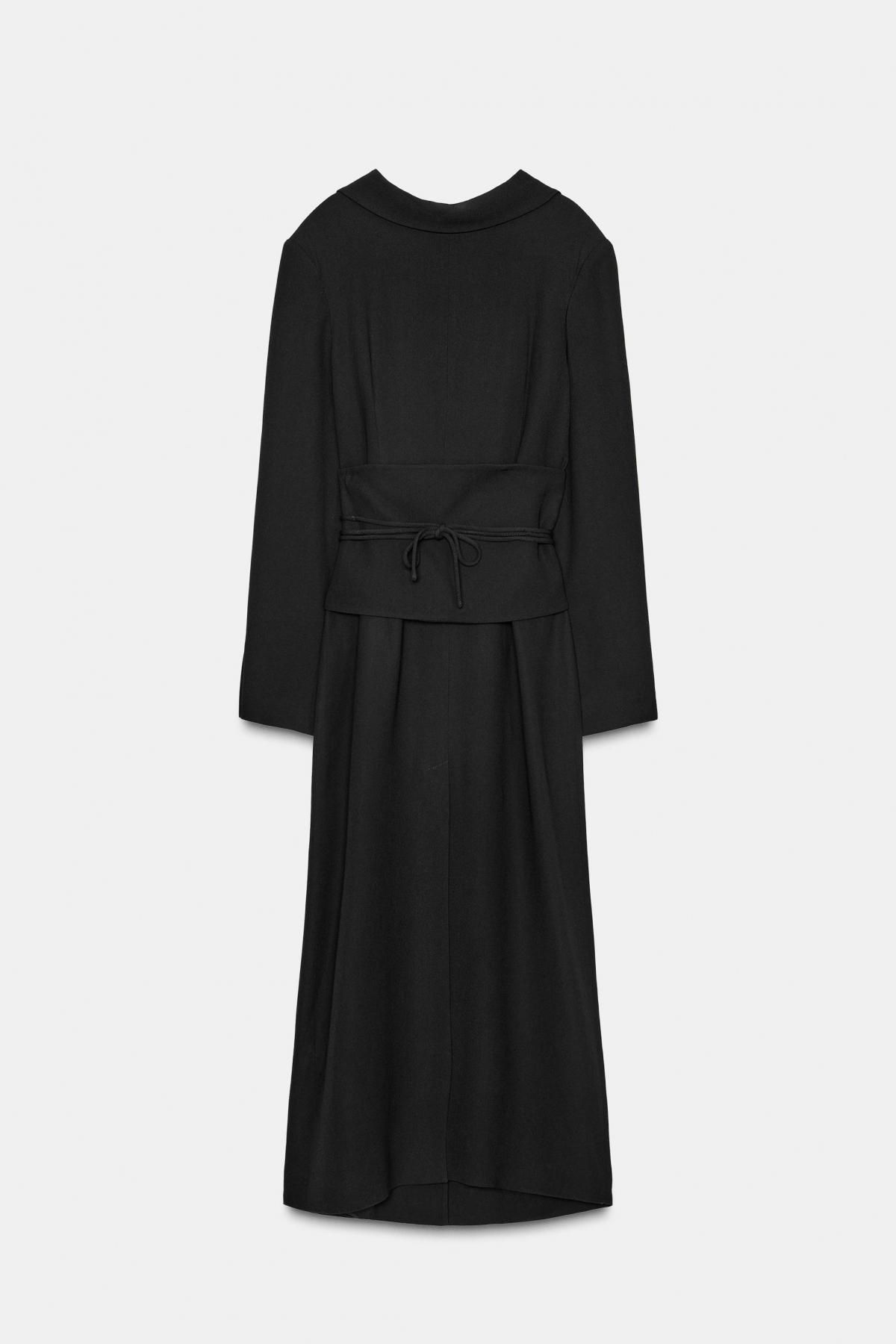 자라 프리미엄 벨트 코트 롱 원피스 9112/262 BLACK - 메인 이미지